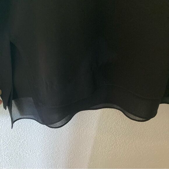 Vince Black Silk Blend Layered Sleeveless Blouse Top Size Large Blouse Tank - Picture 5 of 10